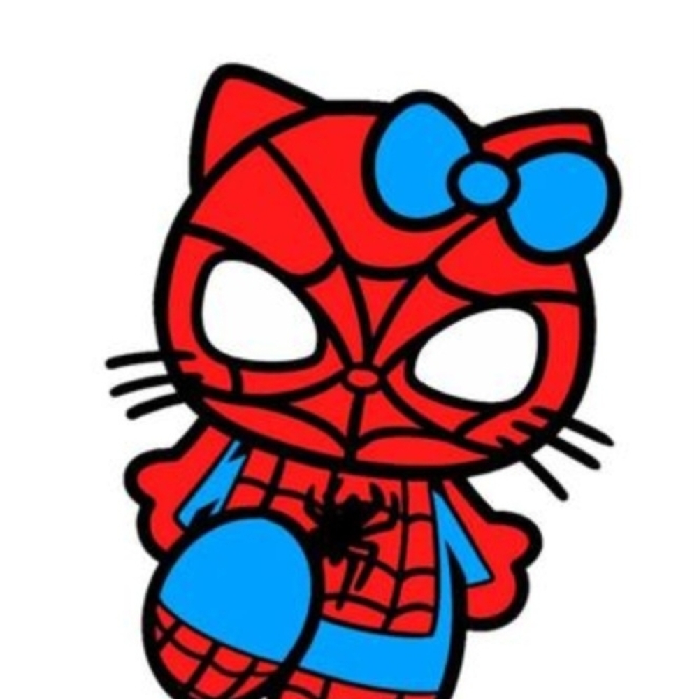 Red and Blue Spiderman Hello Kitty Graphic